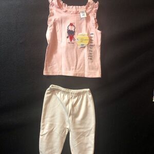 Old Navy 2 Piece Set Girls Top & Pant Sz 3-6 mo w/ Shoes
